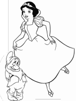 A coloring page of snow white
